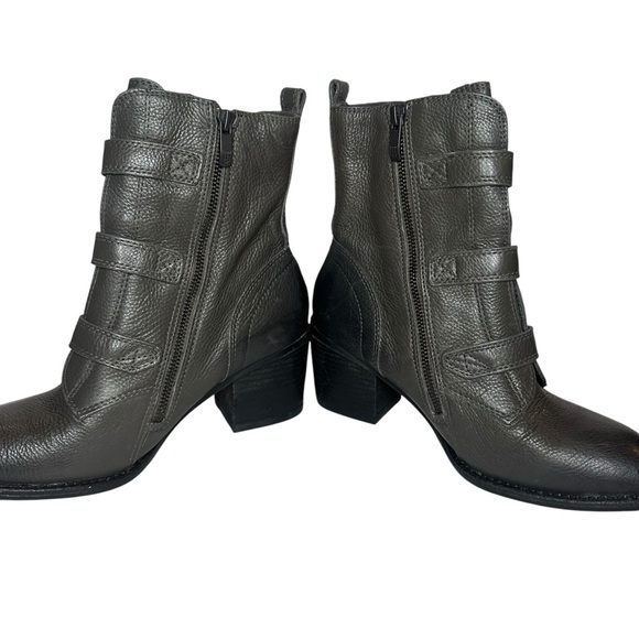 Vince Camuto Dassia Grey Two Toned Combat Moto Heel Boots Size 9.5 - Picture 8 of 10